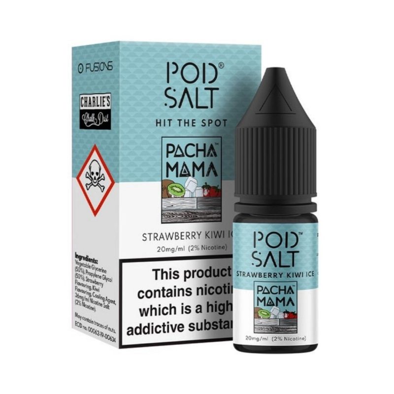 Pod Salt Fusion - Nic Salt -  Charlies Chalk Dust Pacha Mama Strawberry Kiwi Ice [20mg]