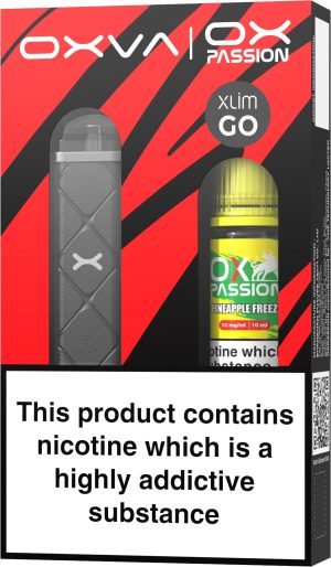 Oxva Xlim Go Pod Kit [Dark Grey] and Ox Passion - Pineapple Freeze [10mg]