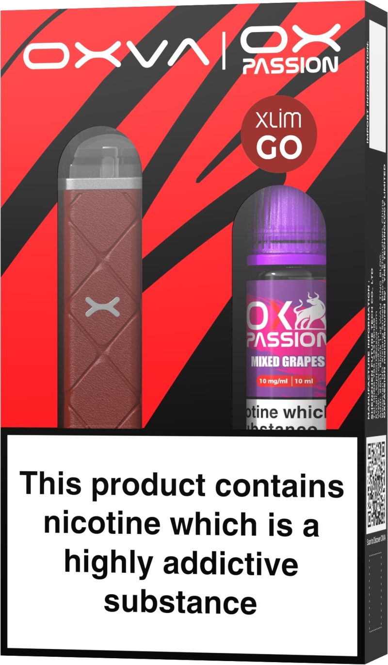 Oxva Xlim Go Pod Kit [Red] and Ox Passion - Mixed Grapes [10mg]