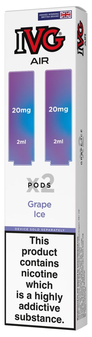 IVG Air Replacement Pre Filled Pods - 2 Pack [Grape Ice 20mg]