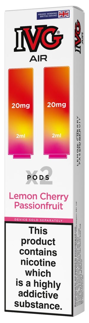 IVG Air Replacement Pre Filled Pods - 2 Pack [Lemon Cherry Passionfruit 20mg]