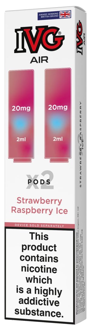 IVG Air Replacement Pre Filled Pods - 2 Pack [Strawberry Raspberry Ice 20mg]